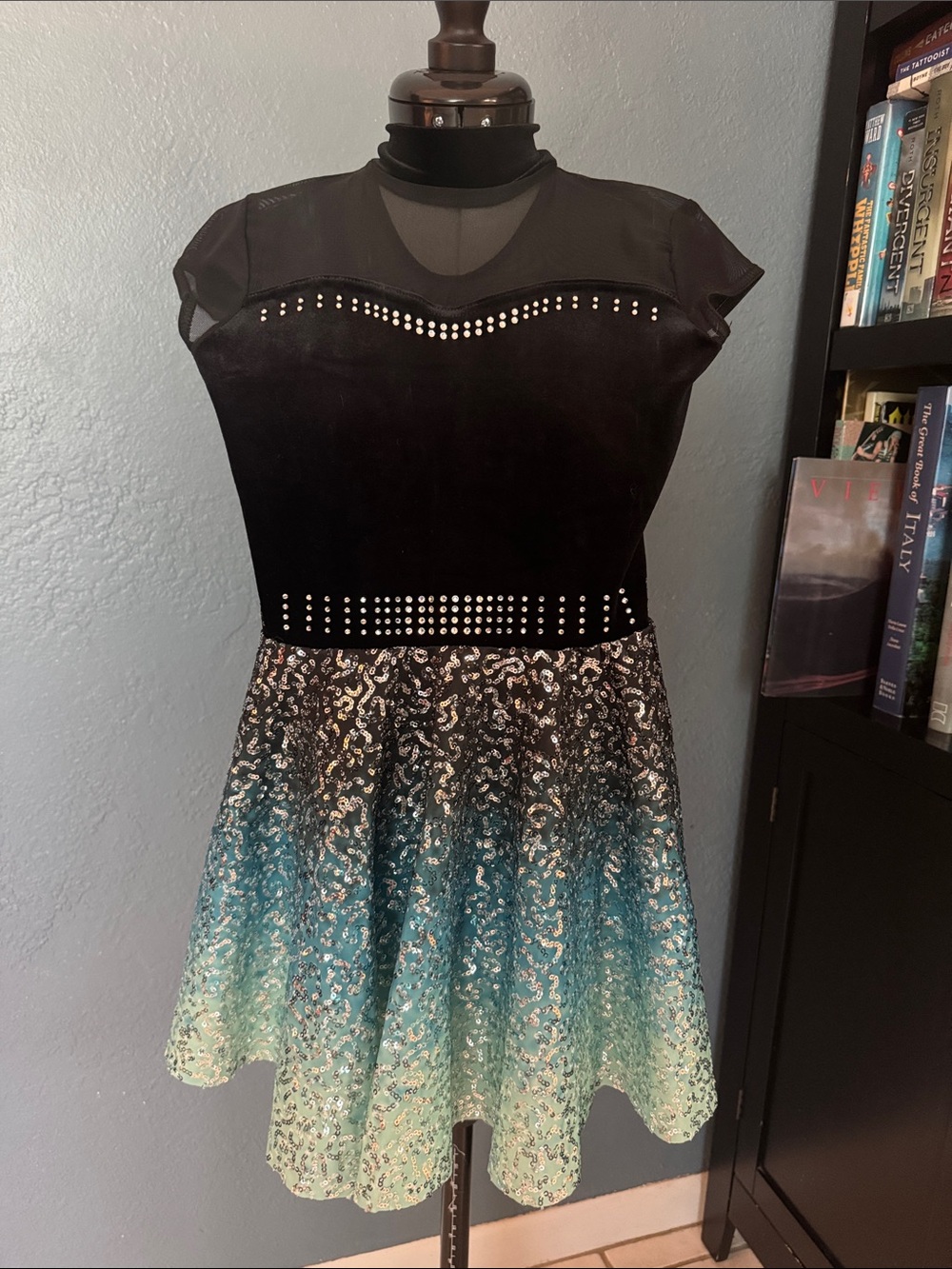 Weissman Black Sequin Dance Costume Dress